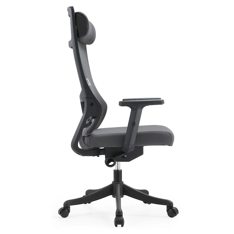 Chaise de conférence de bureau en coton avec dossier en maille, série Dale par LeisureMod