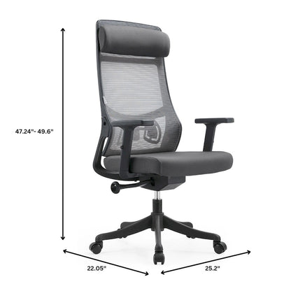 Chaise de conférence de bureau en coton avec dossier en maille, série Dale par LeisureMod