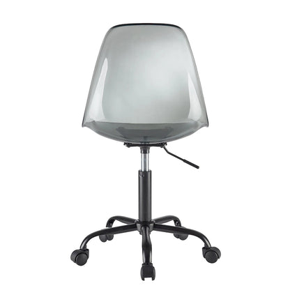 Chaise de bureau réglable à roulettes en acrylique sans accoudoirs pour style de vie urbain