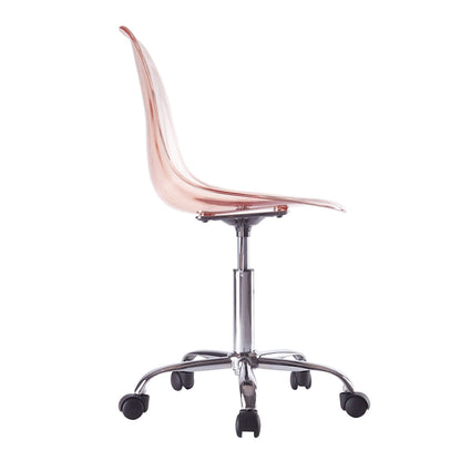 Chaise de bureau réglable à roulettes en acrylique sans accoudoirs pour style de vie urbain