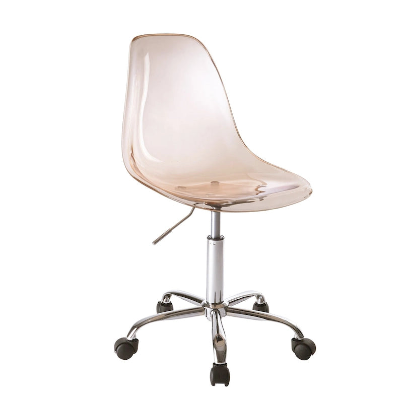 Chaise de bureau réglable à roulettes en acrylique sans accoudoirs pour style de vie urbain