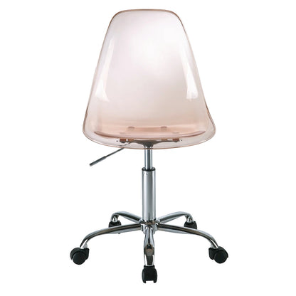 Chaise de bureau réglable à roulettes en acrylique sans accoudoirs pour style de vie urbain