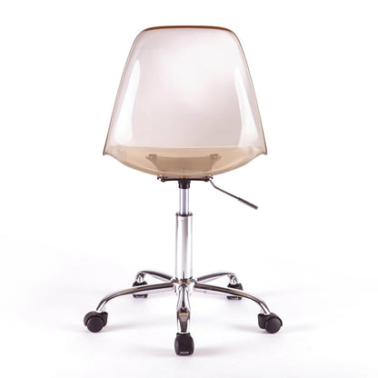 Chaise de bureau réglable à roulettes en acrylique sans accoudoirs pour style de vie urbain