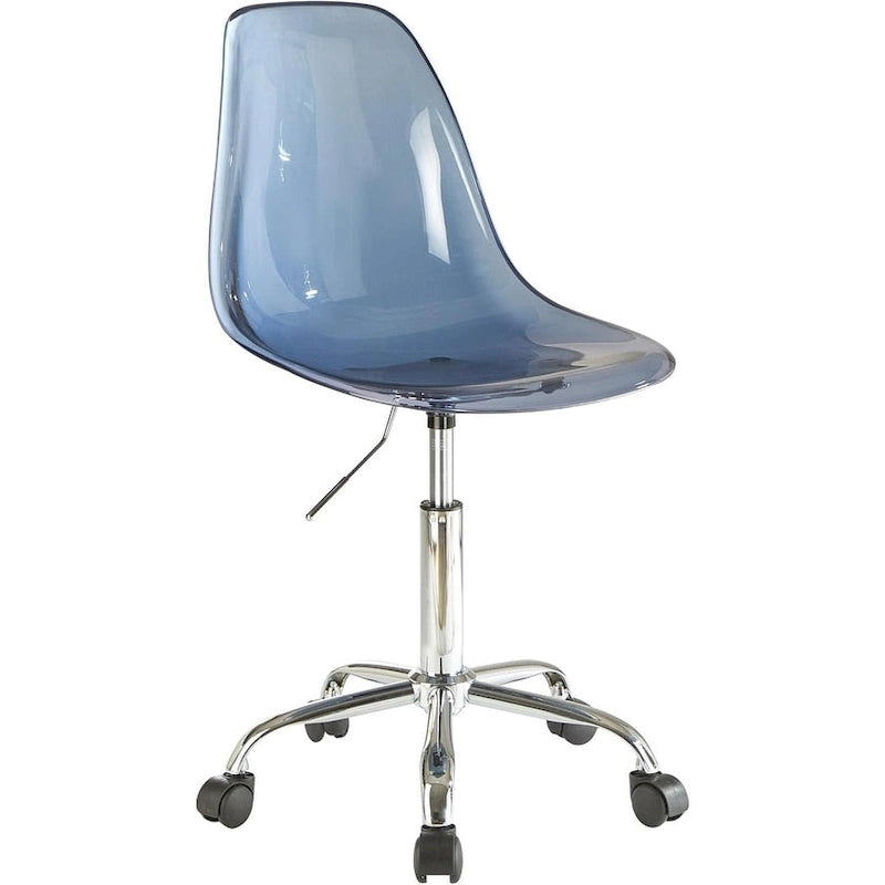 Chaise de bureau réglable à roulettes en acrylique sans accoudoirs pour style de vie urbain