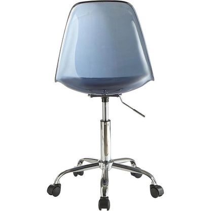 Chaise de bureau réglable à roulettes en acrylique sans accoudoirs pour style de vie urbain