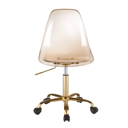 Chaise de bureau réglable à roulettes en acrylique sans accoudoirs pour style de vie urbain