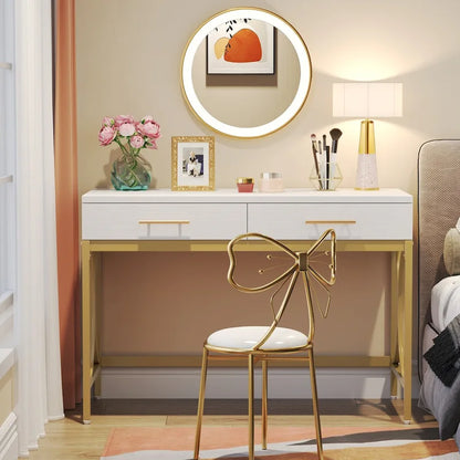 Bureau d'ordinateur 41 pouces avec deux tiroirs, bureau d'étude moderne avec rangement