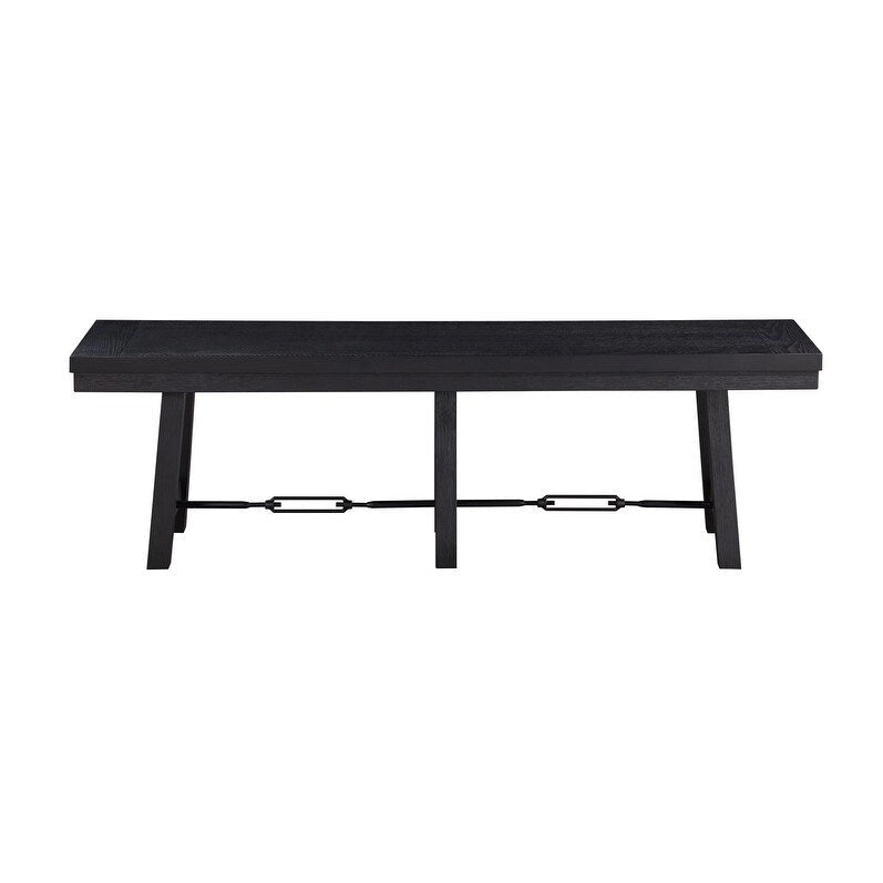 Banc de salle à manger Yesler noir à tréteaux