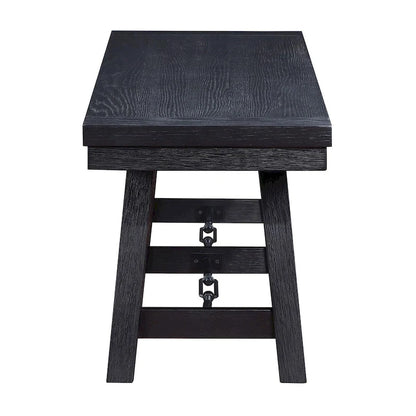 Banc de salle à manger Yesler noir à tréteaux