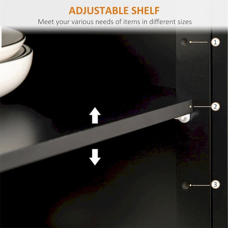 Buffet en bois avec tiroirs et étagères réglables