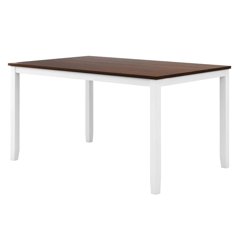 Ensemble de salle à manger en bois 6 pièces avec table à dossier croisé, 4 chaises et banc