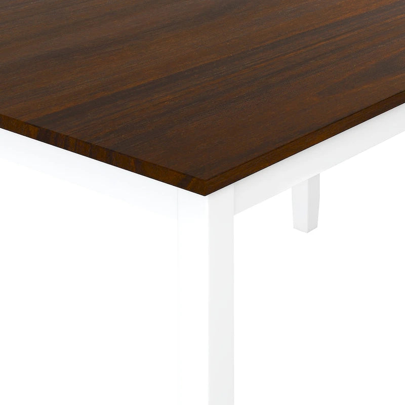 Ensemble de salle à manger en bois 6 pièces avec table à dossier croisé, 4 chaises et banc