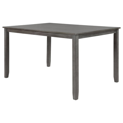 Ensemble de salle à manger en bois 6 pièces avec table à dossier croisé, 4 chaises et banc