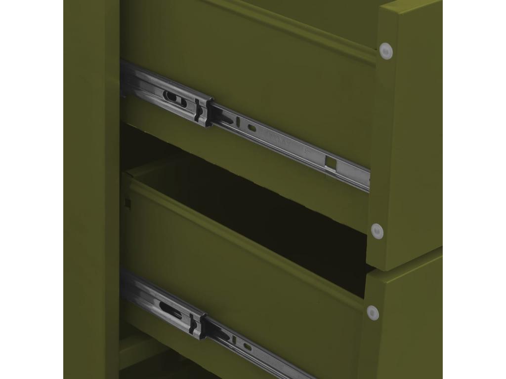 Commode Vert olive 80x35x101.5 Acier