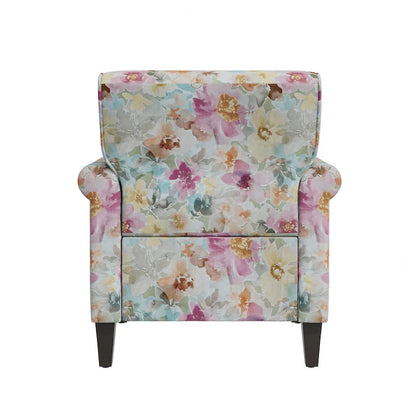 Fauteuil d'appoint Hervé traditionnel à accoudoirs roulés et clous décoratifs en étain