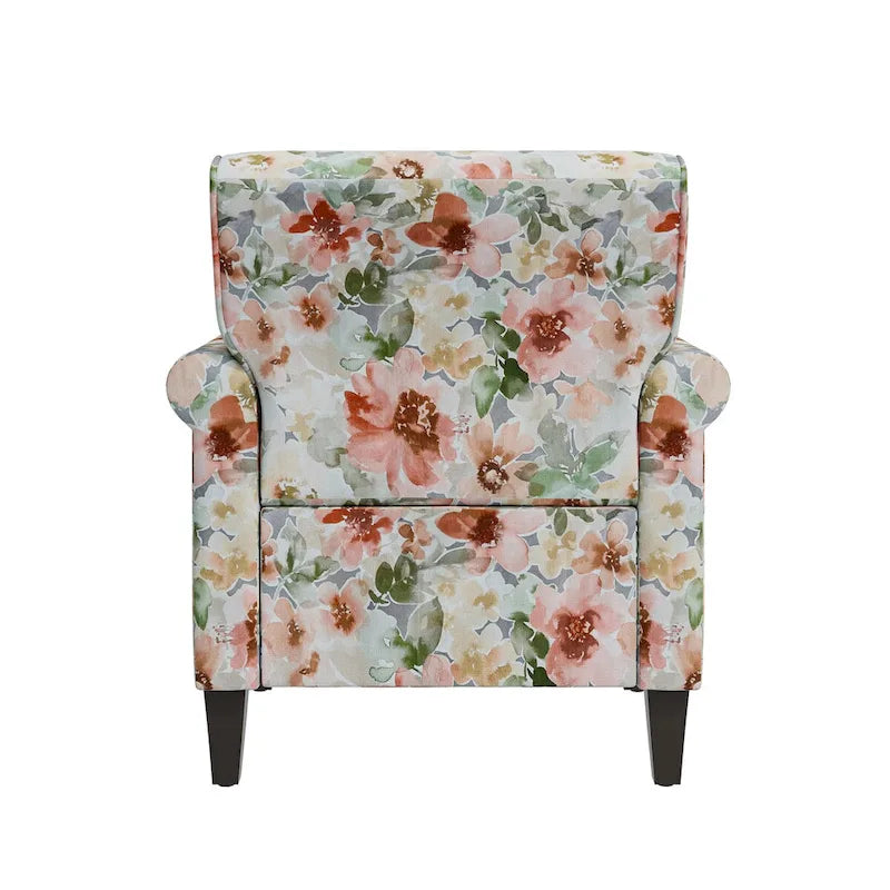 Fauteuil d'appoint Hervé traditionnel à accoudoirs roulés et clous décoratifs en étain