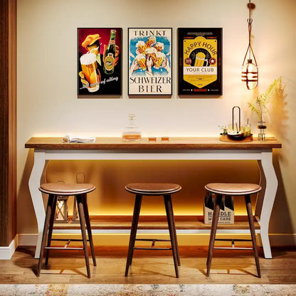 Console étroite et longue à 2 niveaux pour entrée ou salon