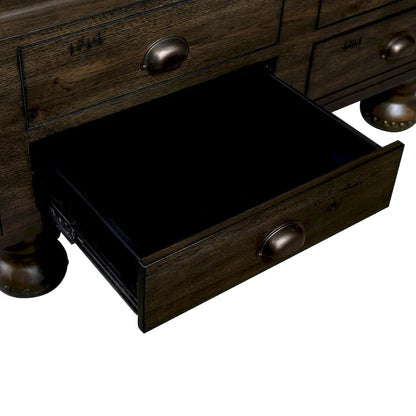 Table basse rectangulaire en bois massif avec 4 tiroirs