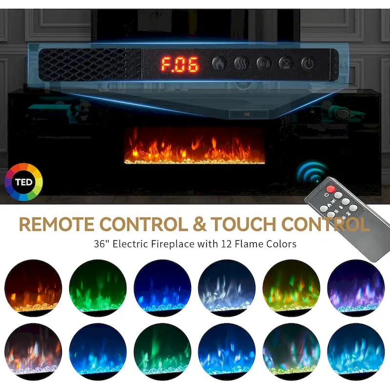 Meuble TV avec cheminée électrique de 36 pouces (79 pouces)