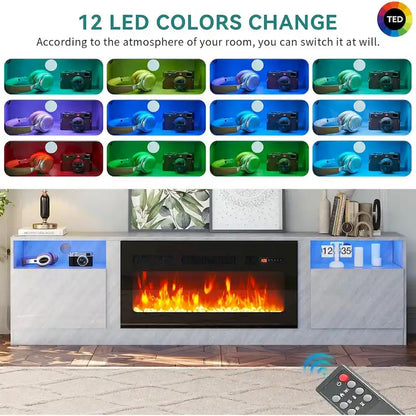 Meuble TV avec cheminée électrique de 36 pouces (79 pouces)