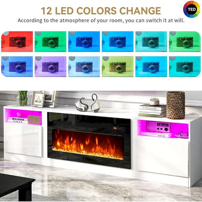 Meuble TV avec cheminée électrique de 36 pouces (79 pouces)