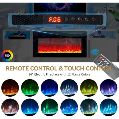 Meuble TV avec cheminée électrique de 36 pouces (79 pouces)