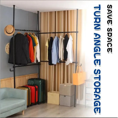 Portant à vêtements télescopique, montage facile et rapide, sans abîmer les murs ni les plafonds.