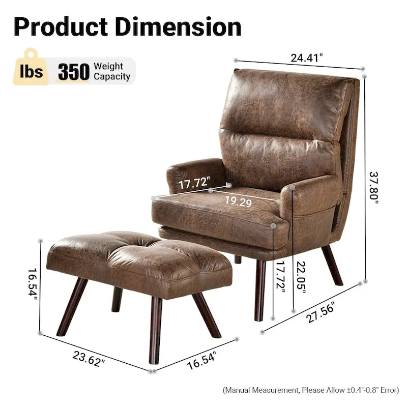 Fauteuil inclinable réglable OVIOS avec repose-pieds