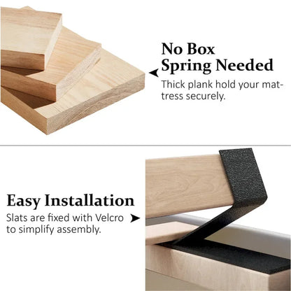 Cadre de lit moderne avec tête de lit capitonnée en velours