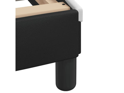 Lit avec matelas noir et blanc 120x200 cm similicuir