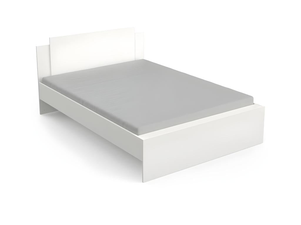Cadre de lit 140x190/200 Blanc - Meublita - L 144.5 xl 204 x H 87.5 cm