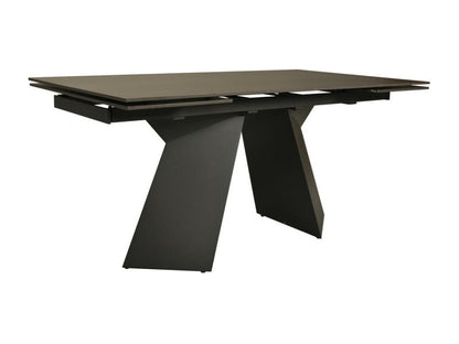 Table à manger extensible en pierre PALACIO 160x90cm 2 allonges de 40cm - 10 personnes / Anthracite