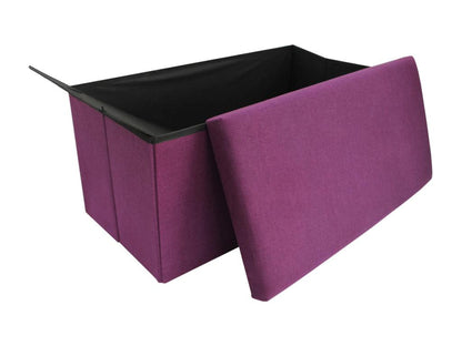 Doucezen Pouf Repose-Pieds Rangement Violet Coton 38x76x38