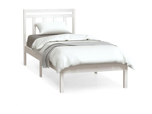 Cadre de lit Blanc Bois massif 90x190 cm Simple