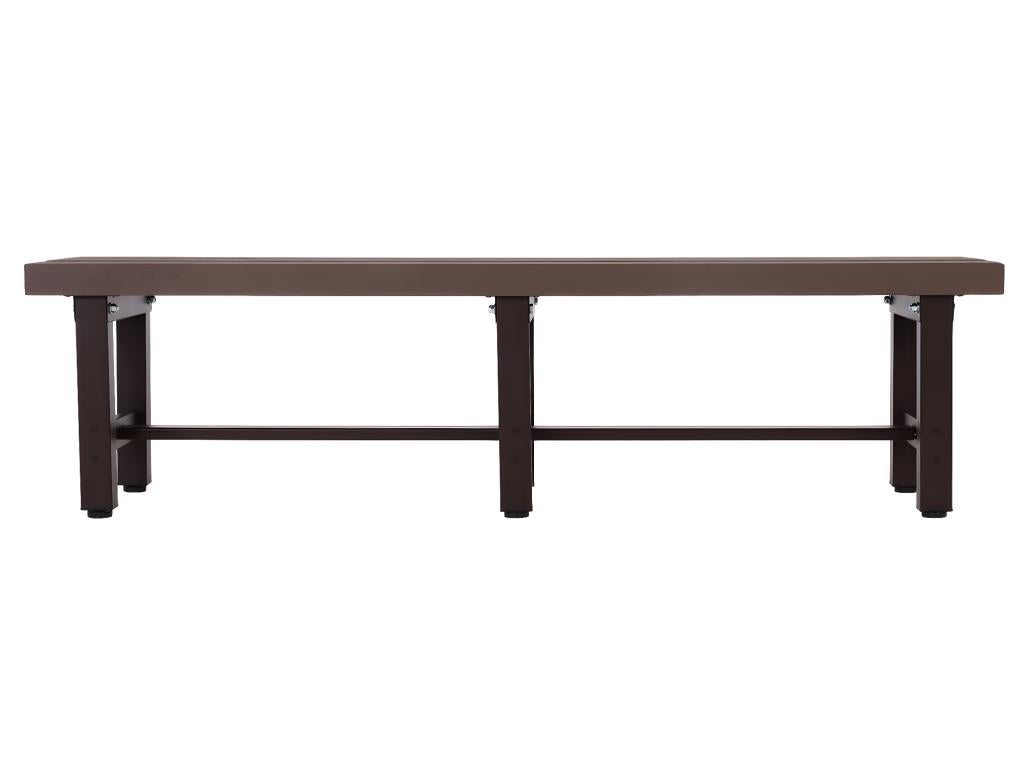 Banc de jardin alu Meublita-K60 - banc banc de parc banc de balcon - résistant aux intempéries Meublita 150cm - brun