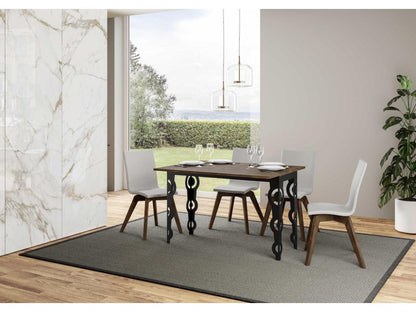 Table portefeuille extensible 120x45/90 cm Karamay Double Noyer cadre Anthracite