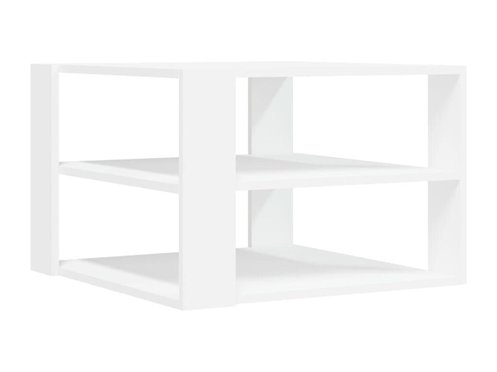 Table basse blanc 59,5x59,5x40 bois d'ingénierie