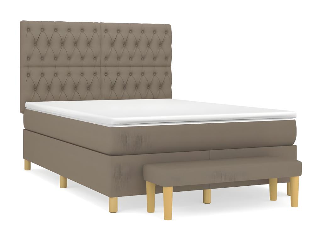 Lit à sommier tapissier avec matelas Vertchez 140x200 cm Tissu