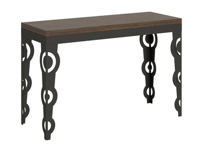 Table portefeuille extensible 120x45/90 cm Karamay Double Noyer cadre Anthracite