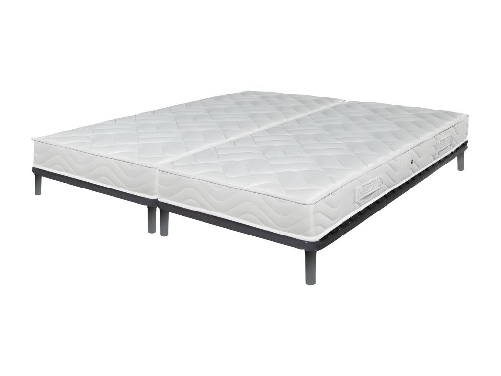Matelas et sommier 2x90x190 Mousse - Meublita - Soutien ferme - Fabriqué en France