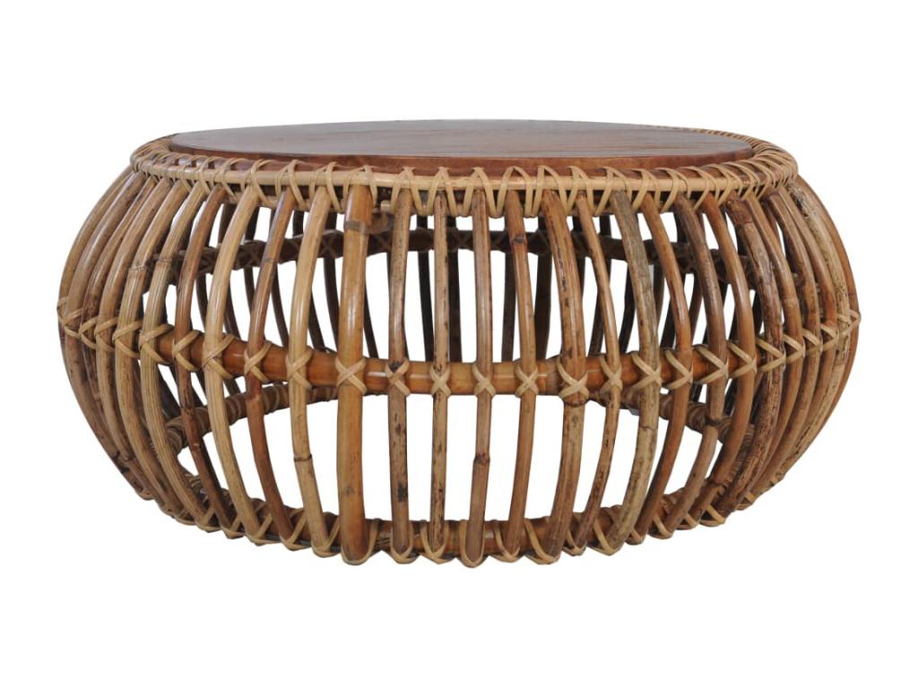 Tables basses 2 pcs Rotin naturel