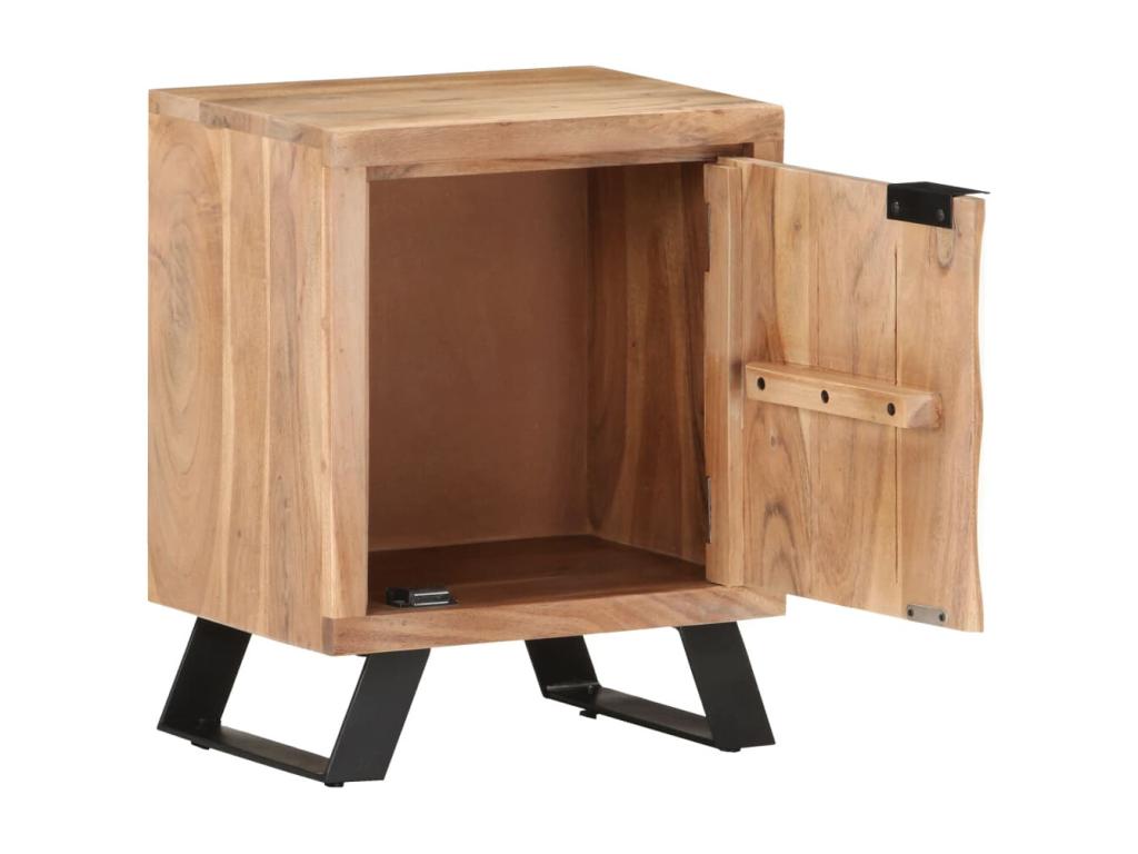 Table de chevet 40x30x50 Bois d'Doucezen avec bord naturel