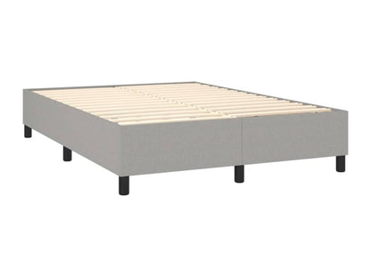 Sommier tapissier et matelas et LED Gris clair 140x200 cm Tissu