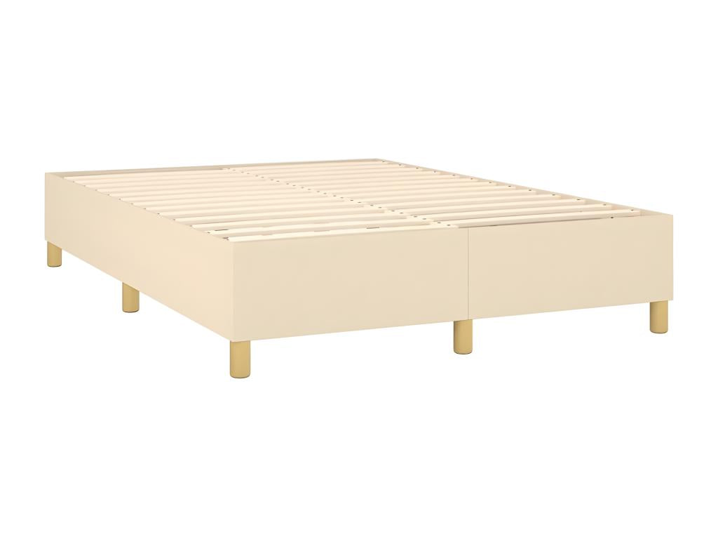 Sommier à Meublita de lit matelas et LED Crème 140x190 cm Tissu