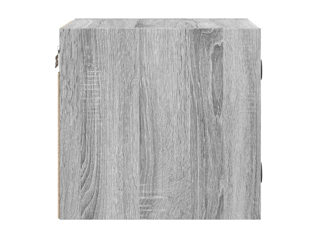 Table de chevet avec porte en verre Vertchez gris 35x37x35 cm