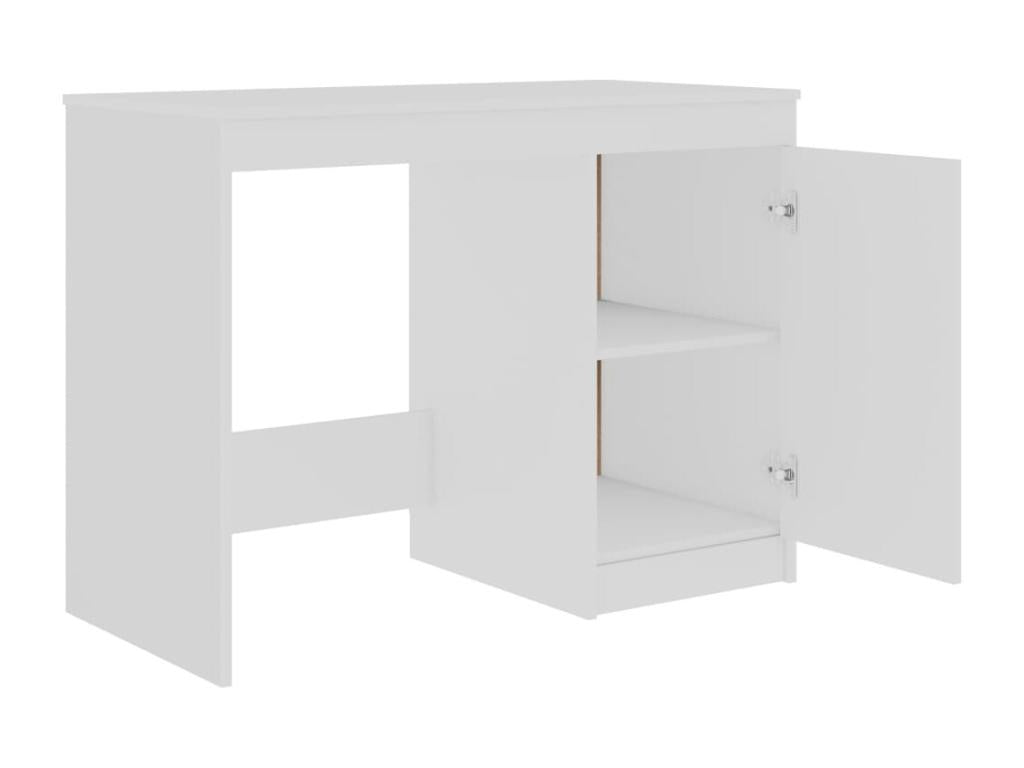 Bureau table poste de bois blanc 100x50x76 cm 02 0023499
