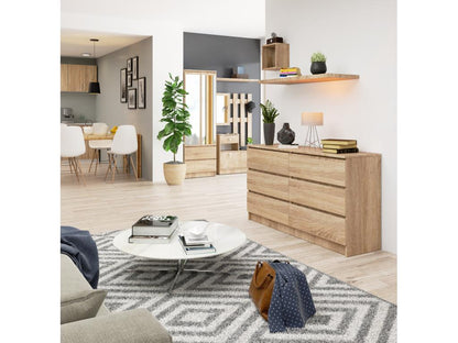 Commode Meublita K140 Chêne Meublita 138 cm 6 tiroirs façade Chêne Meublita 138x40x77 cm