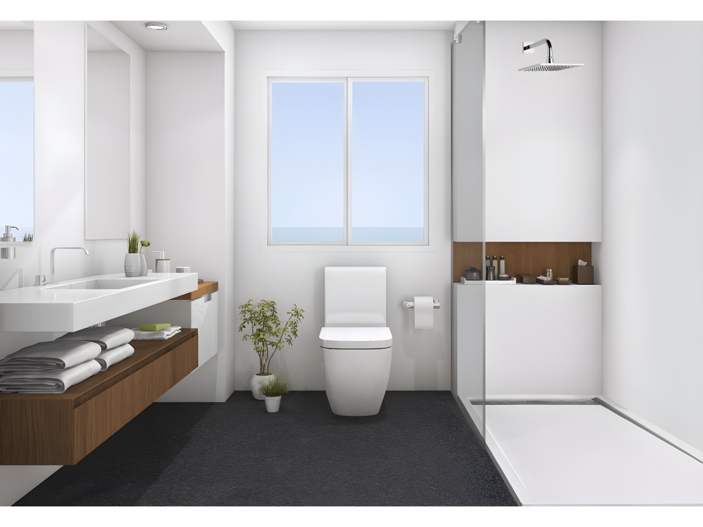 Receveur de douche 70x155 cm avec grille latérale Meublita Slim gris Ral 7037 en résine synthétique et poudre de marbre avec drain