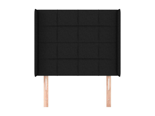 Tête de lit avec oreilles Noir 103x16x118/128 cm Tissu