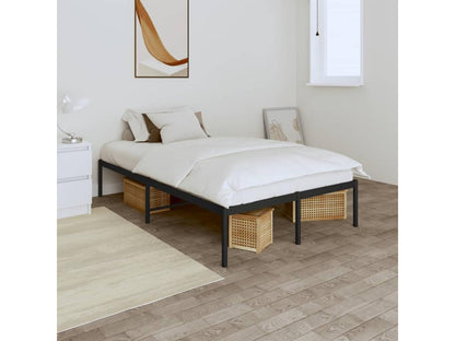 Cadre de lit métal sans matelas noir 120x190 cm